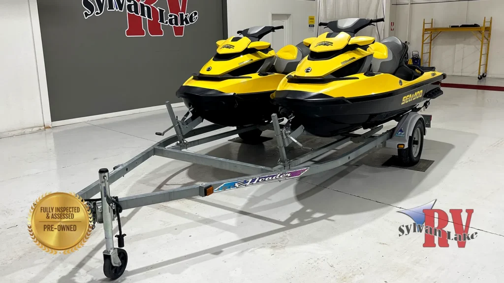 2 x 2009 Sea-Doo RXT 255S & 2001 EZ Loader Sea-Doo Trailer